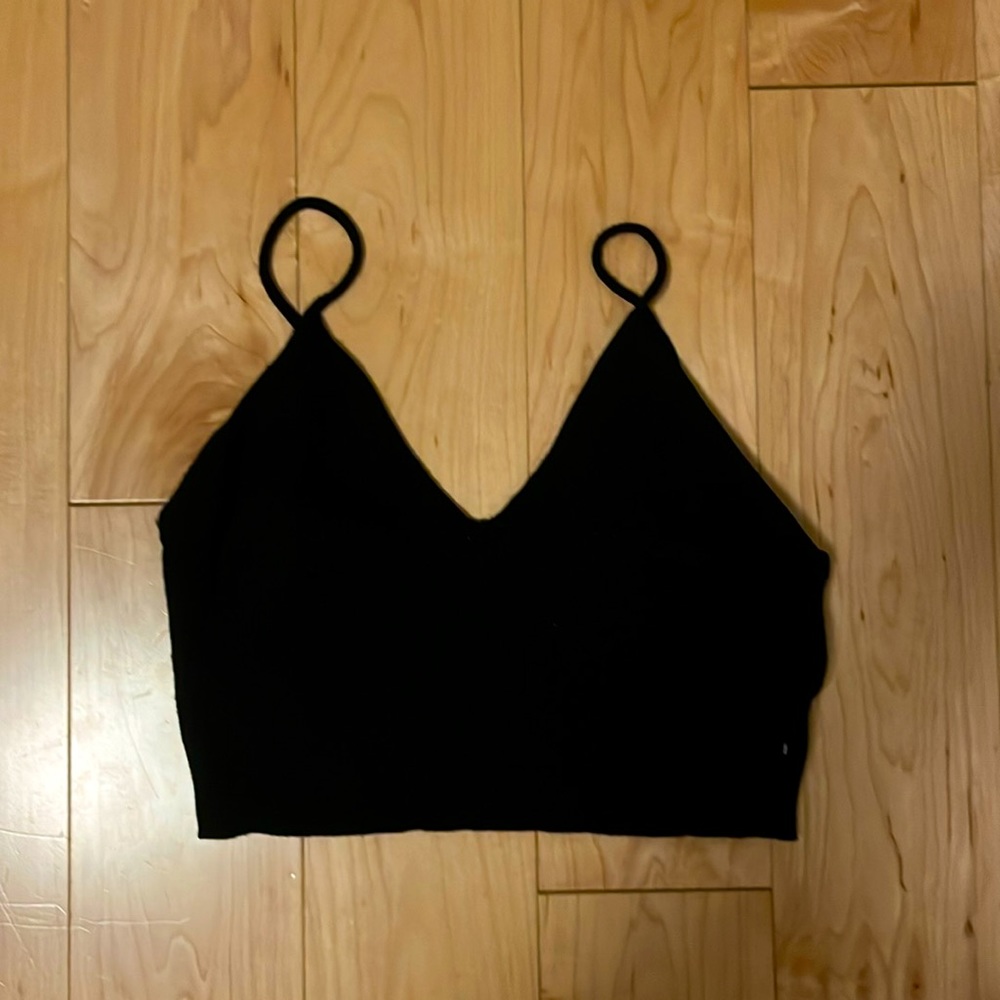 Black ribbed bralette